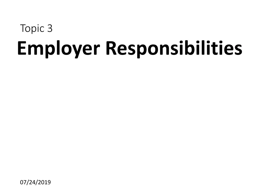 topic 3 employer responsibilities