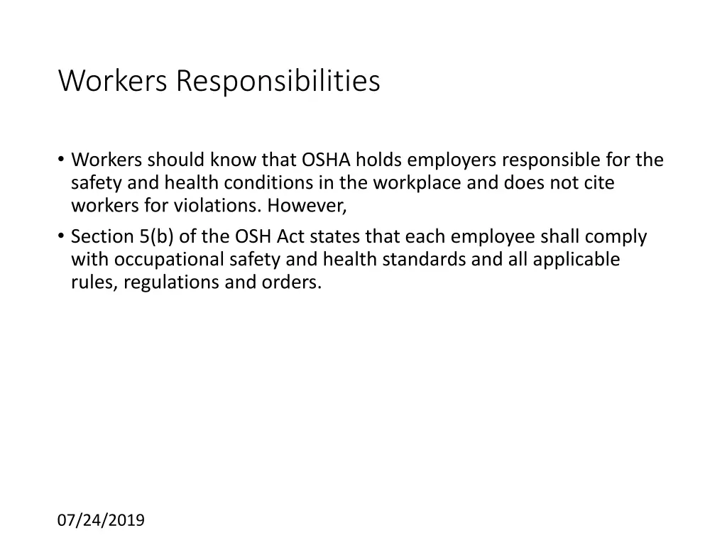 workers responsibilities