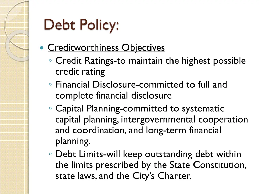 debt policy 1