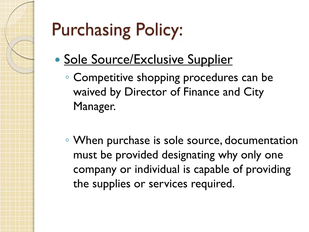 purchasing policy 3