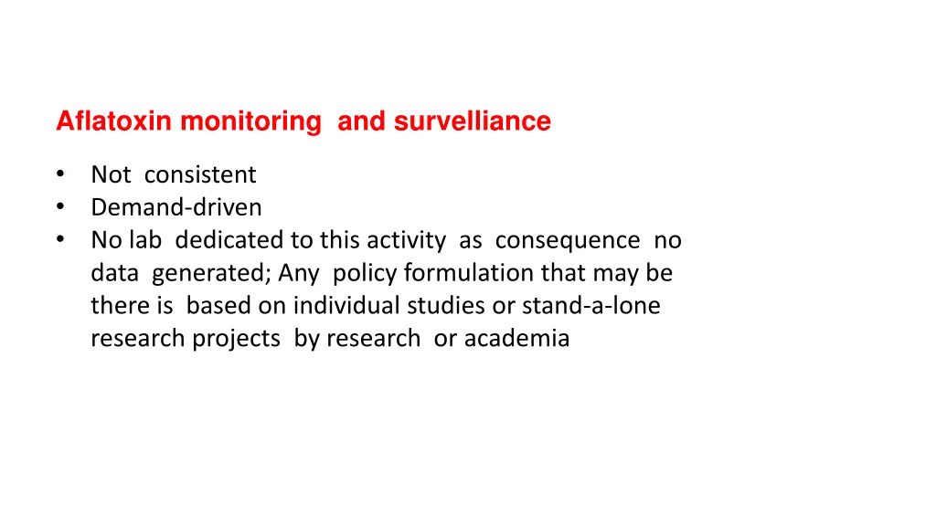 aflatoxin monitoring and survelliance