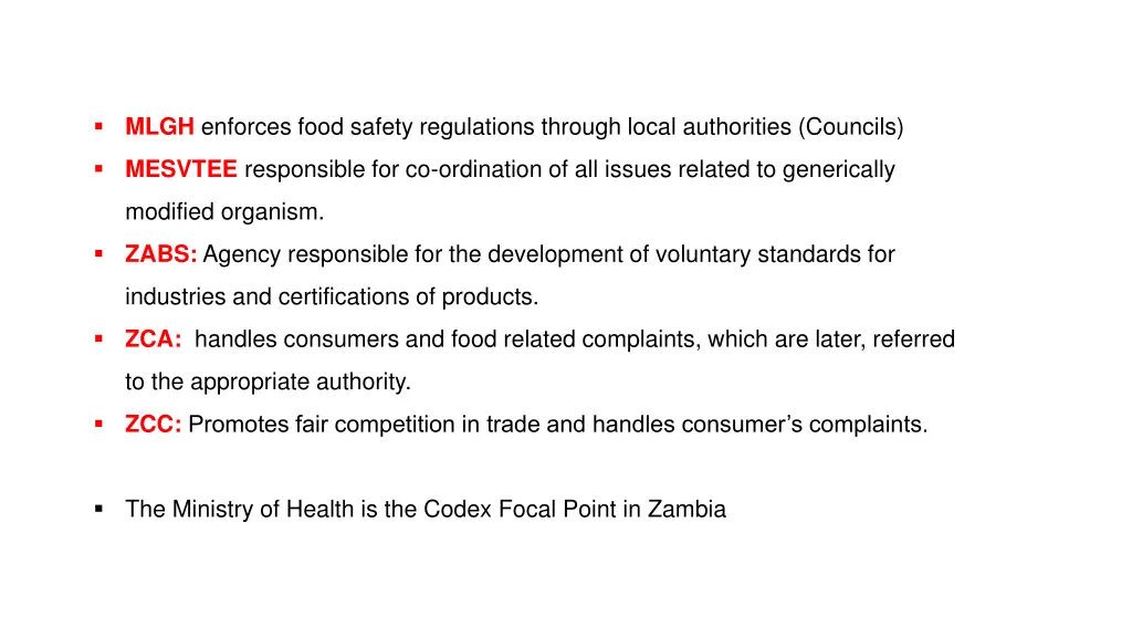 mlgh enforces food safety regulations through