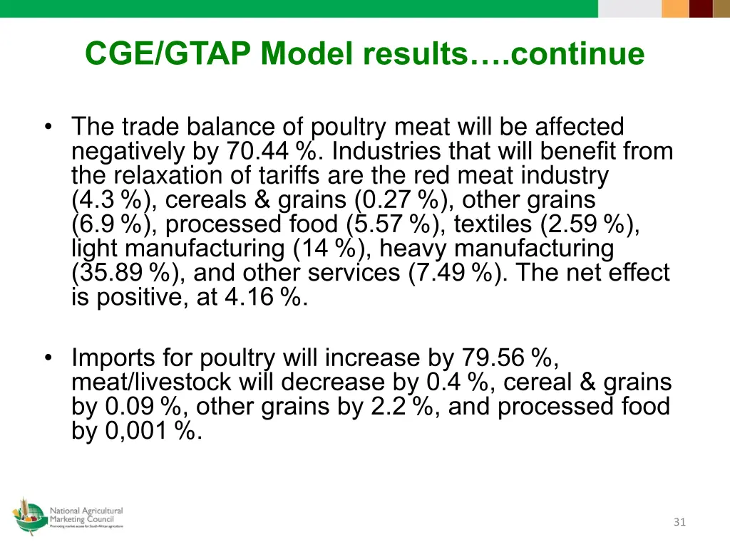 cge gtap model results continue 1