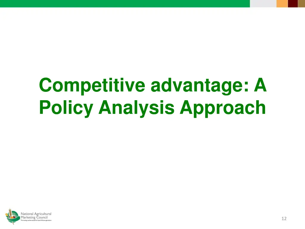 competitive advantage a policy analysis approach