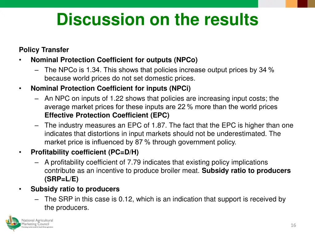 discussion on the results