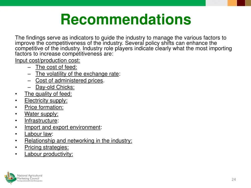 recommendations