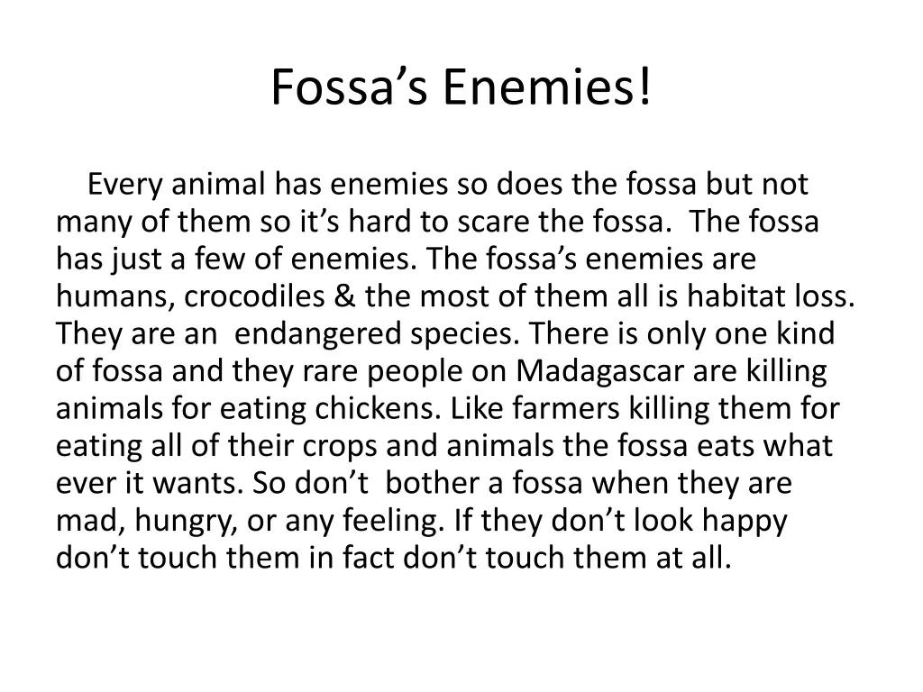 fossa s enemies