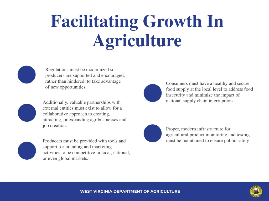 facilitating growth in agriculture