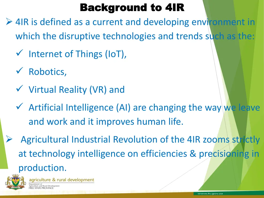 background to 4ir background to 4ir