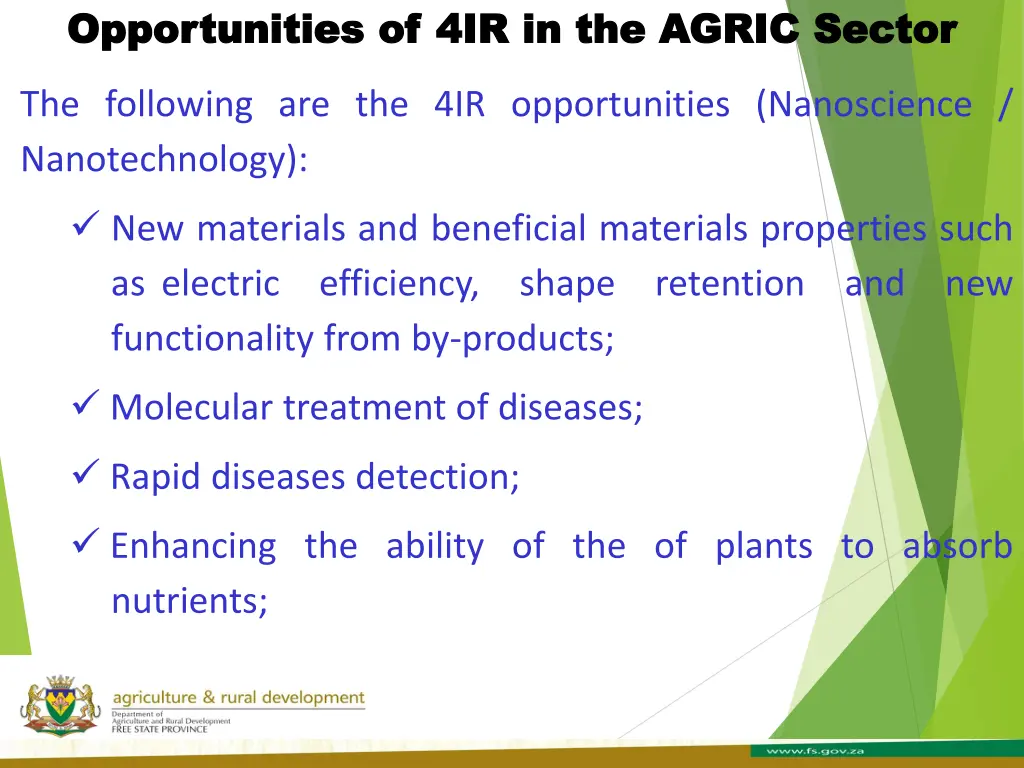 opportunities of 4ir in the agric sector 1