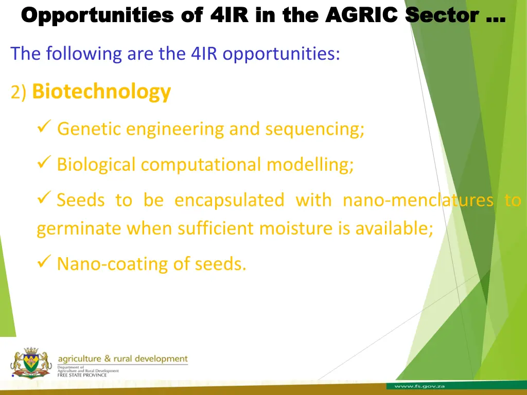 opportunities of 4ir in the agric sector 2