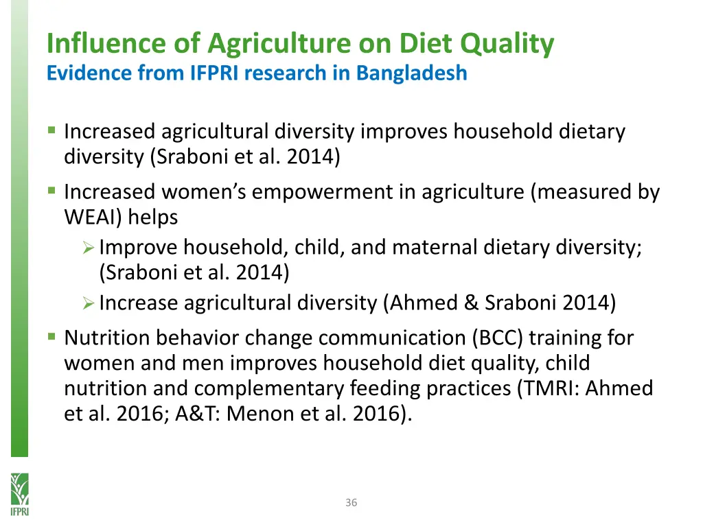 influence of agriculture on diet quality evidence