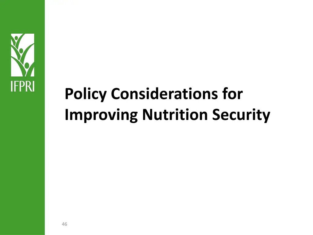 policy considerations for improving nutrition