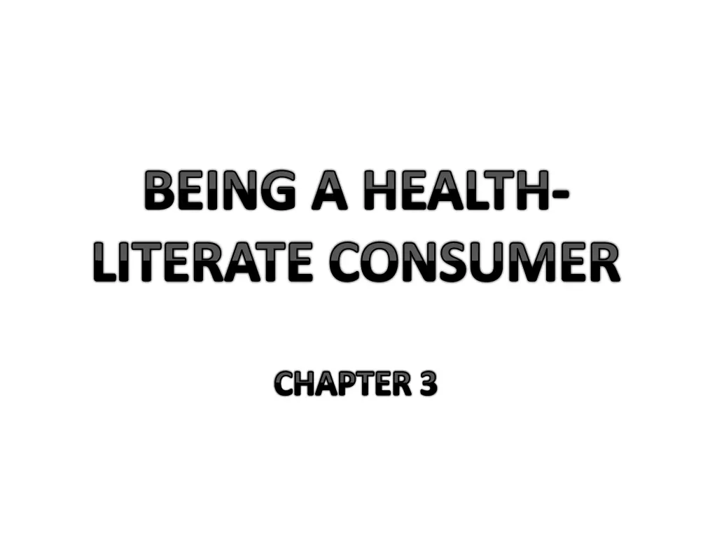 being a health literate consumer