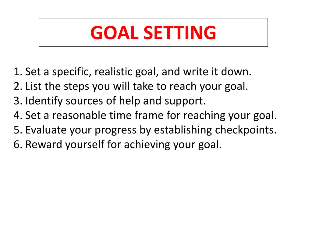 goal setting