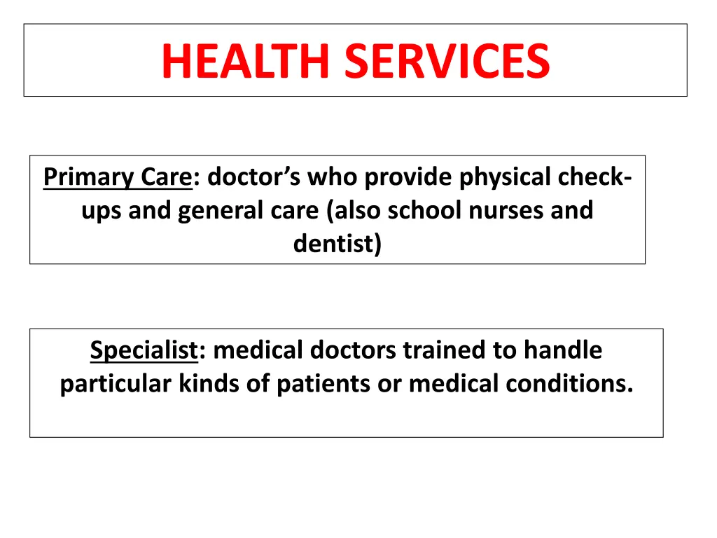 health services