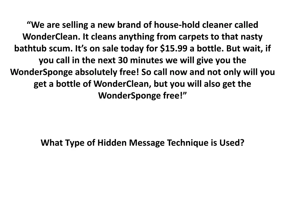 we are selling a new brand of house hold cleaner