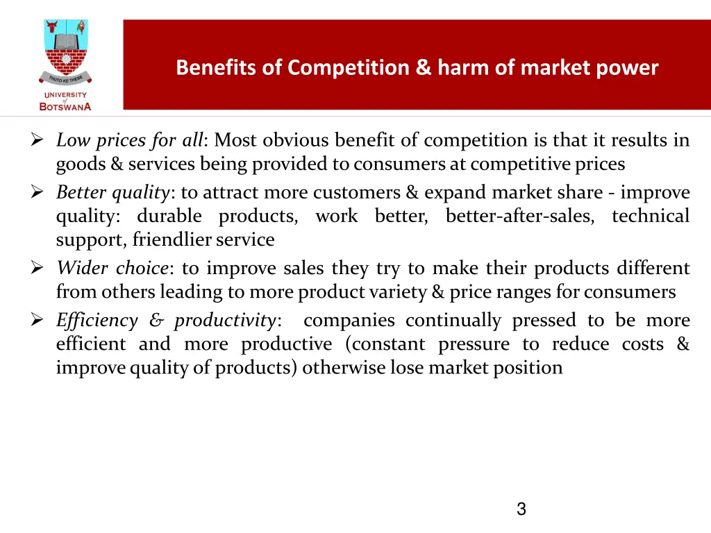 benefits of competition harm of market power