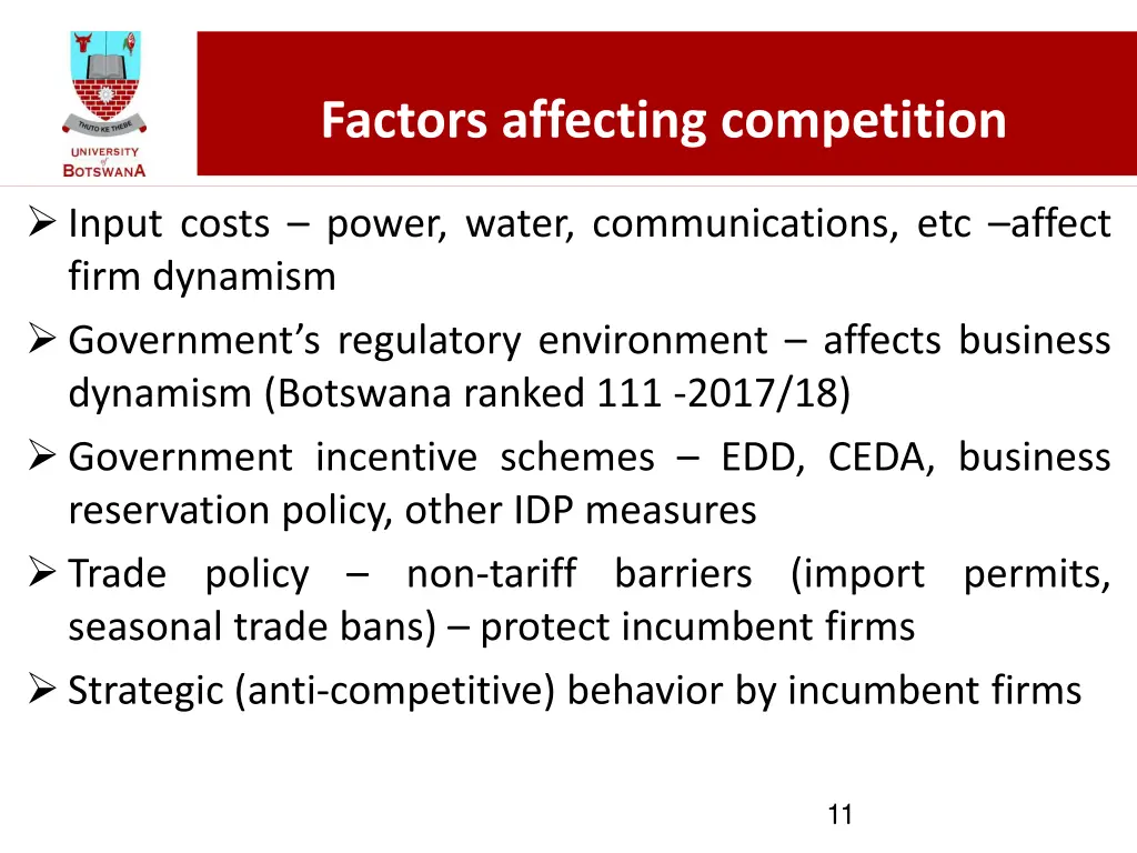 factors affecting competition