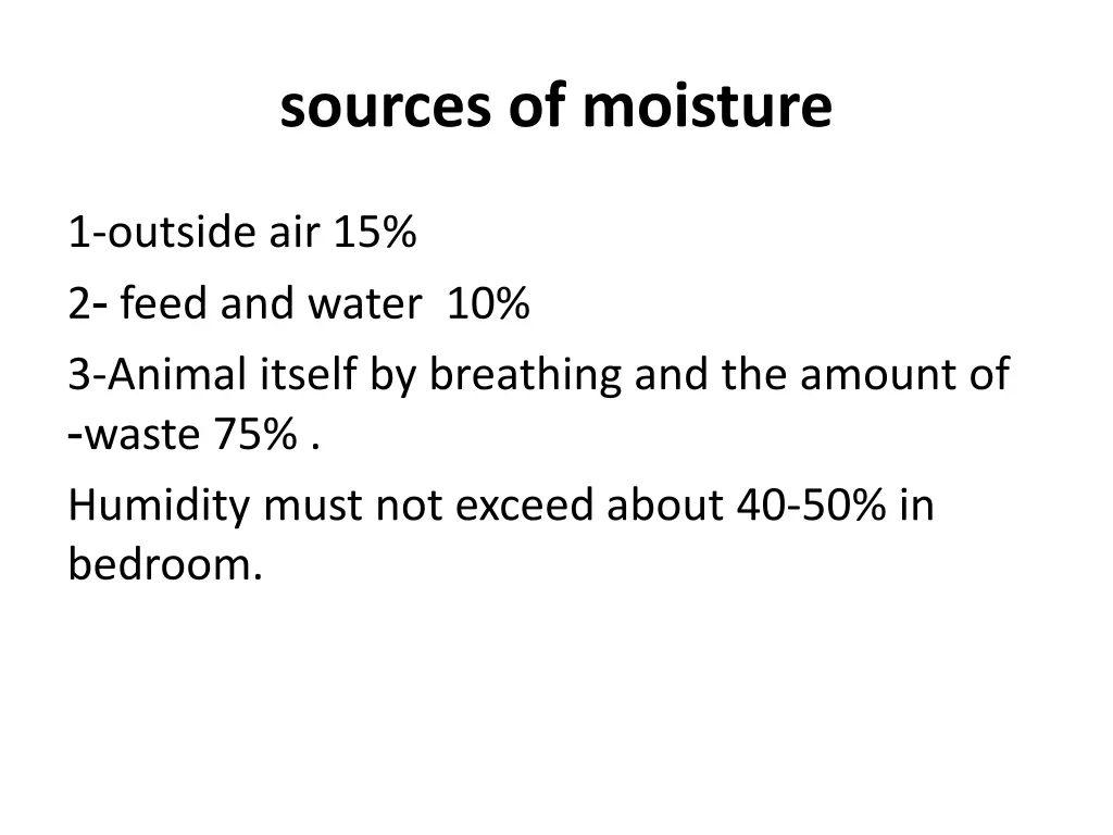 sources of moisture