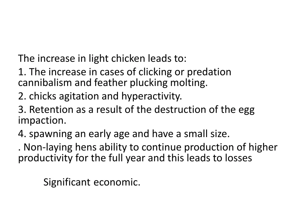 the increase in light chicken leads