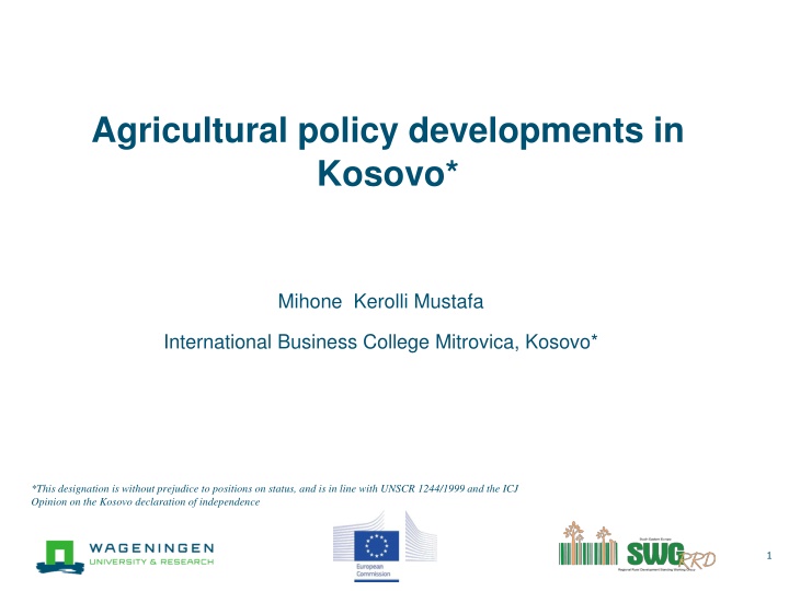 agricultural policy developments in kosovo