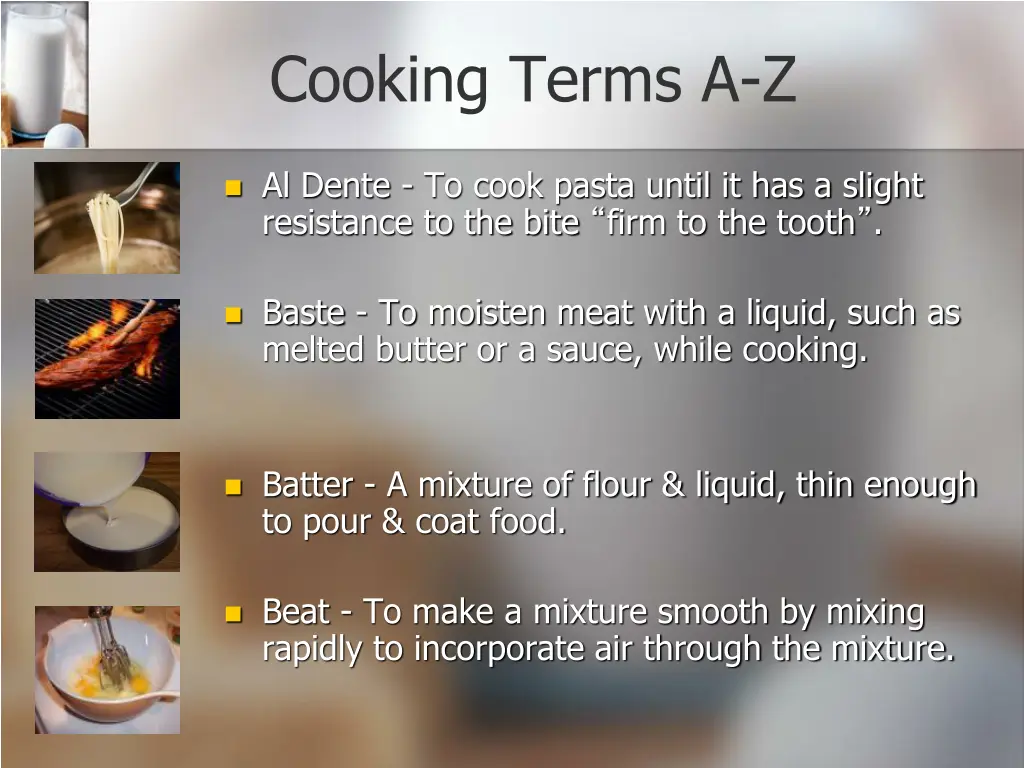 cooking terms a z