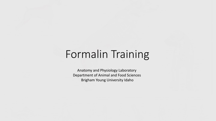 formalin training