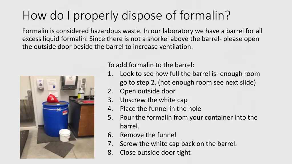 how do i properly dispose of formalin