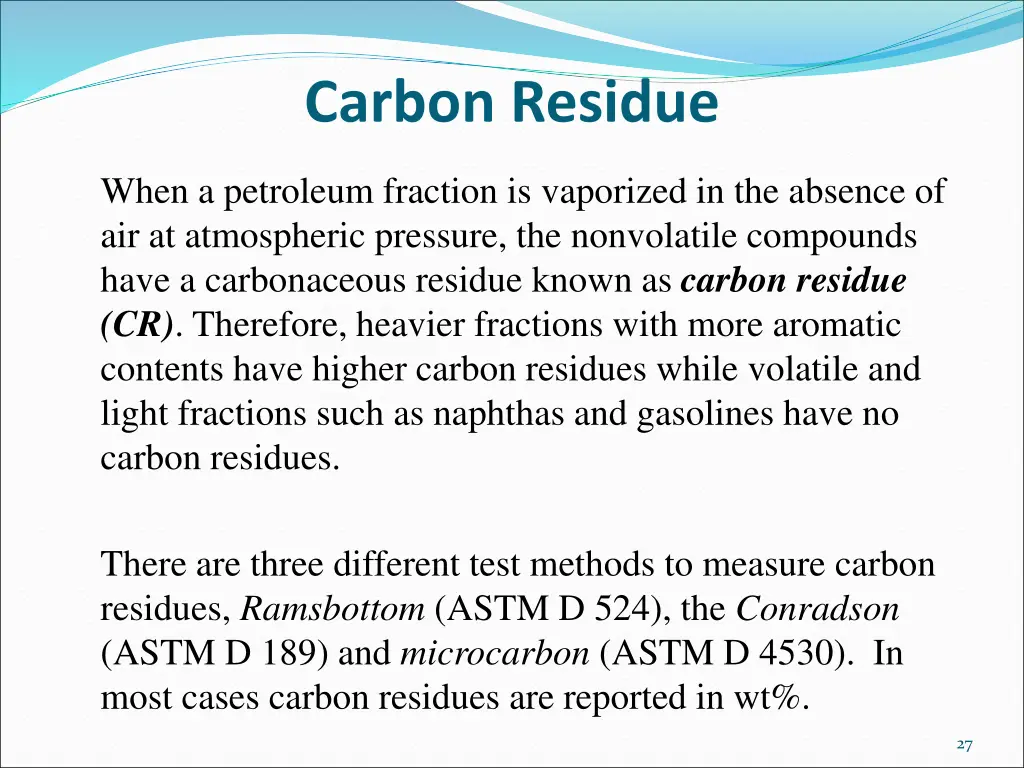 carbon residue