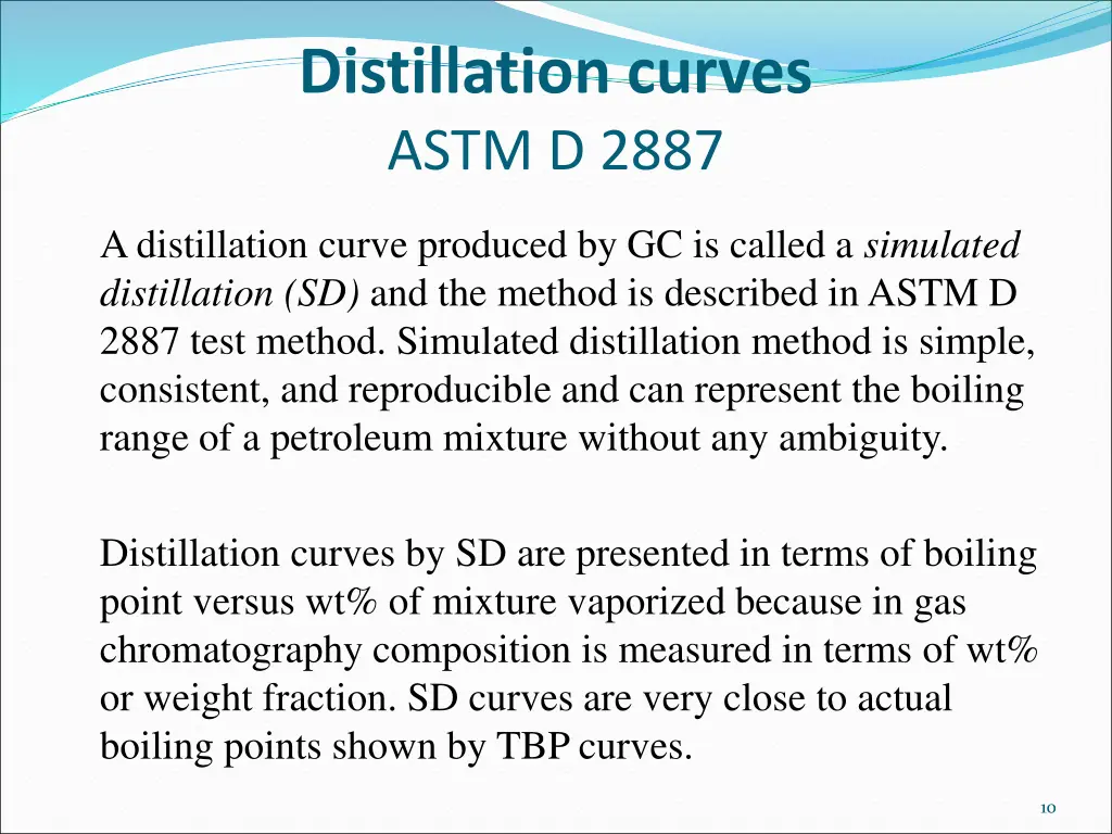 distillation curves astm d 2887