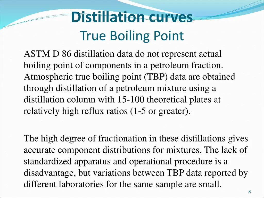 distillation curves true boiling point astm