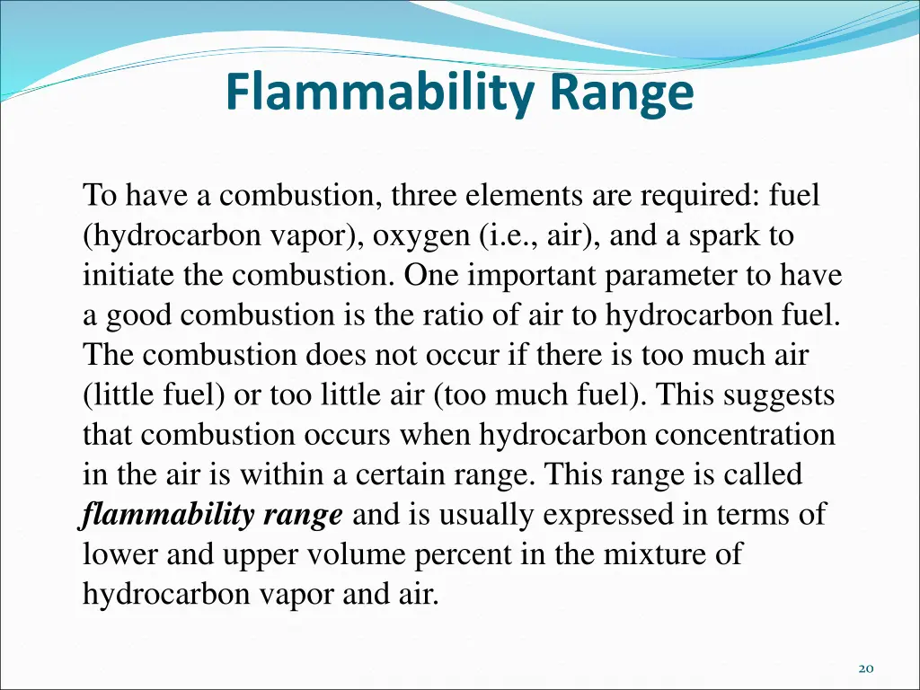 flammability range