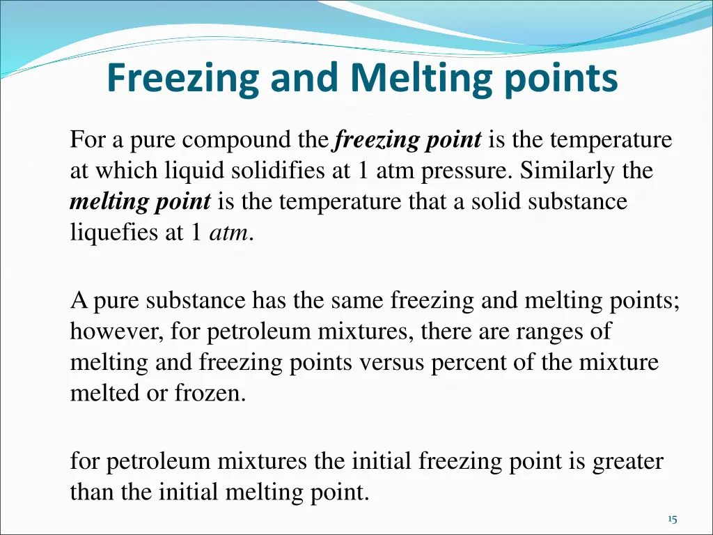 freezing and melting points