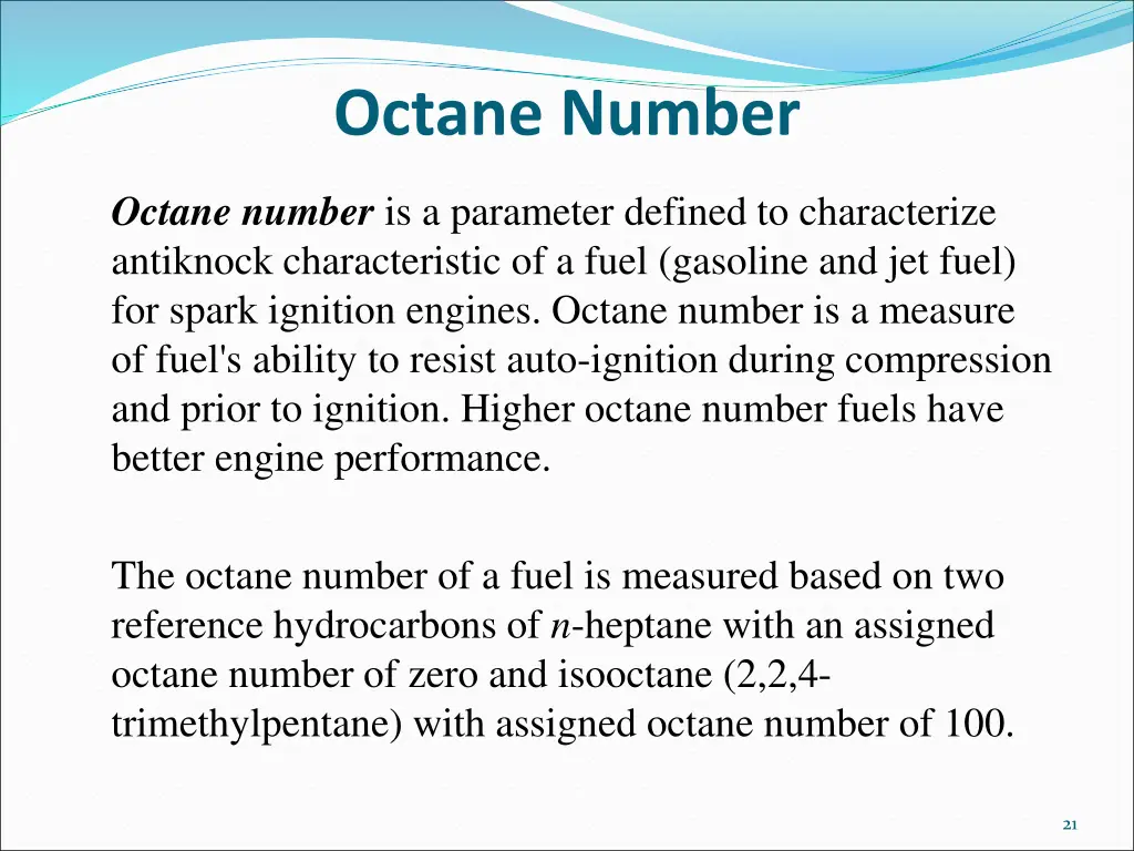 octane number