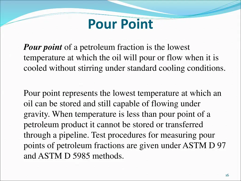 pour point