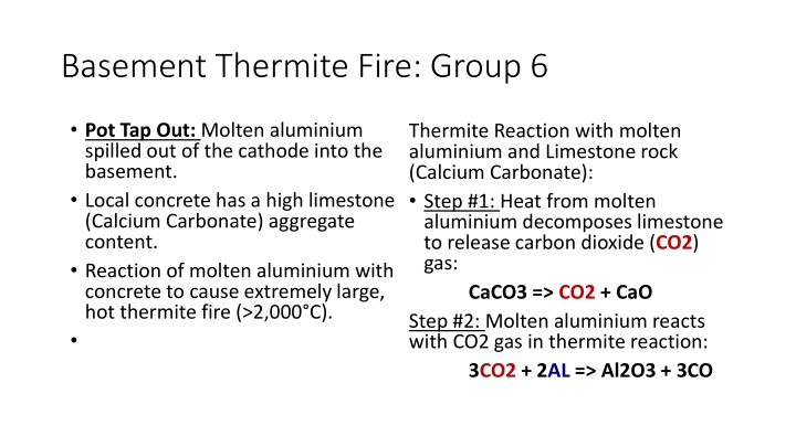 basement thermite fire group 6