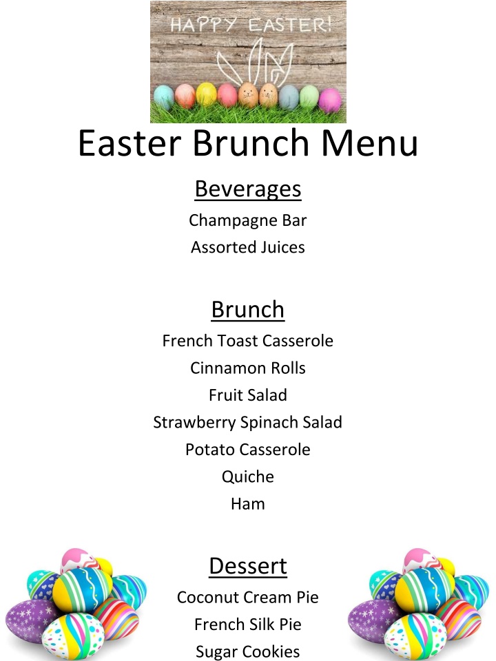 easter brunch menu beverages champagne