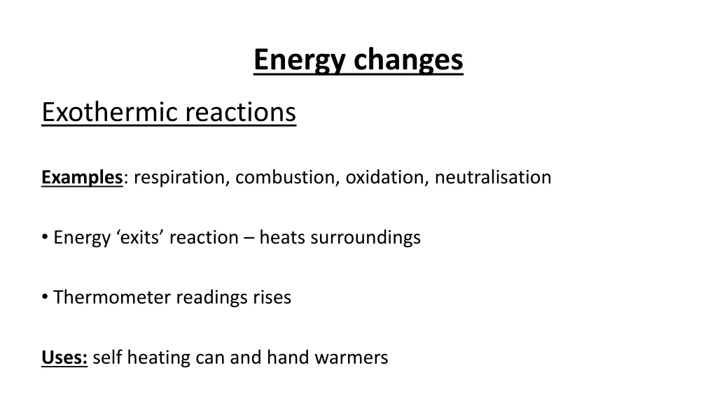 energy changes