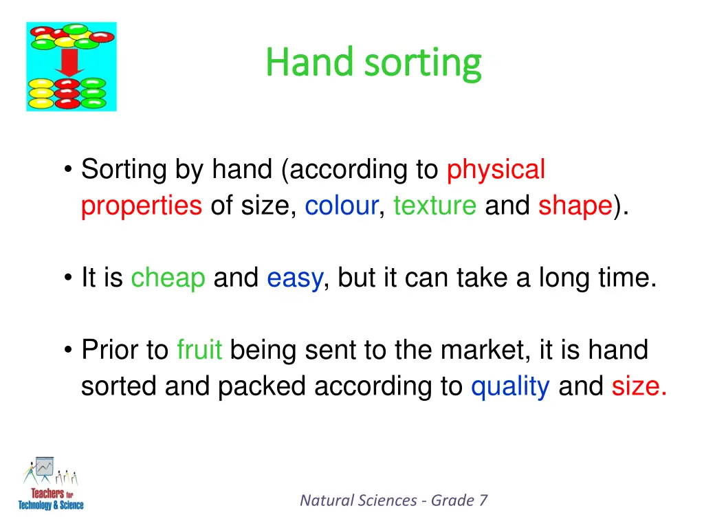 hand sorting hand sorting