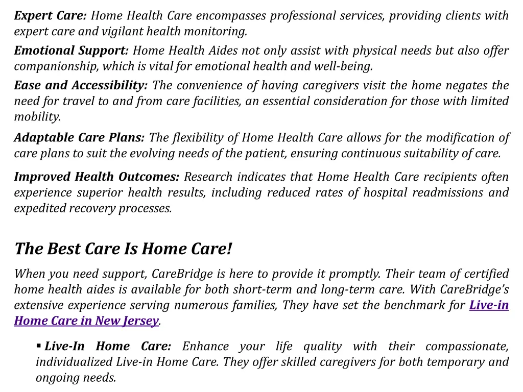 expert care home health care encompasses