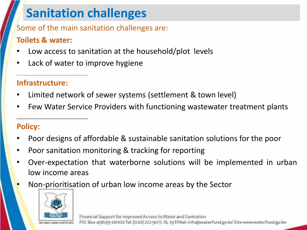 sanitation challenges some of the main sanitation