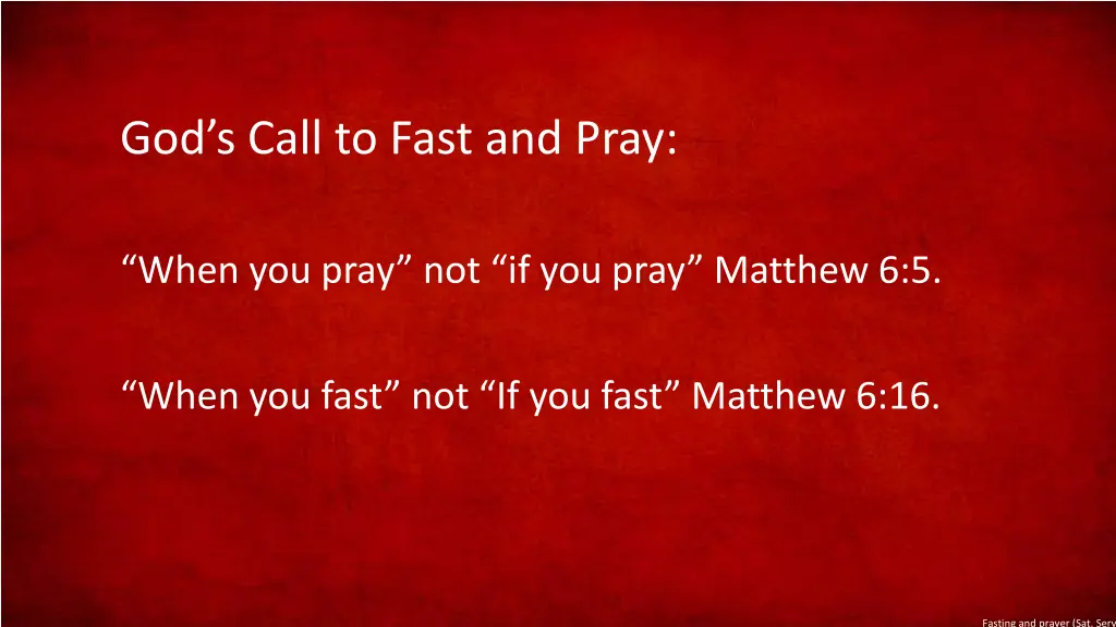 god s call to fast and pray