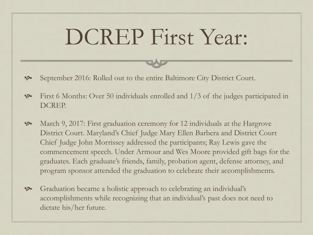 dcrep first year