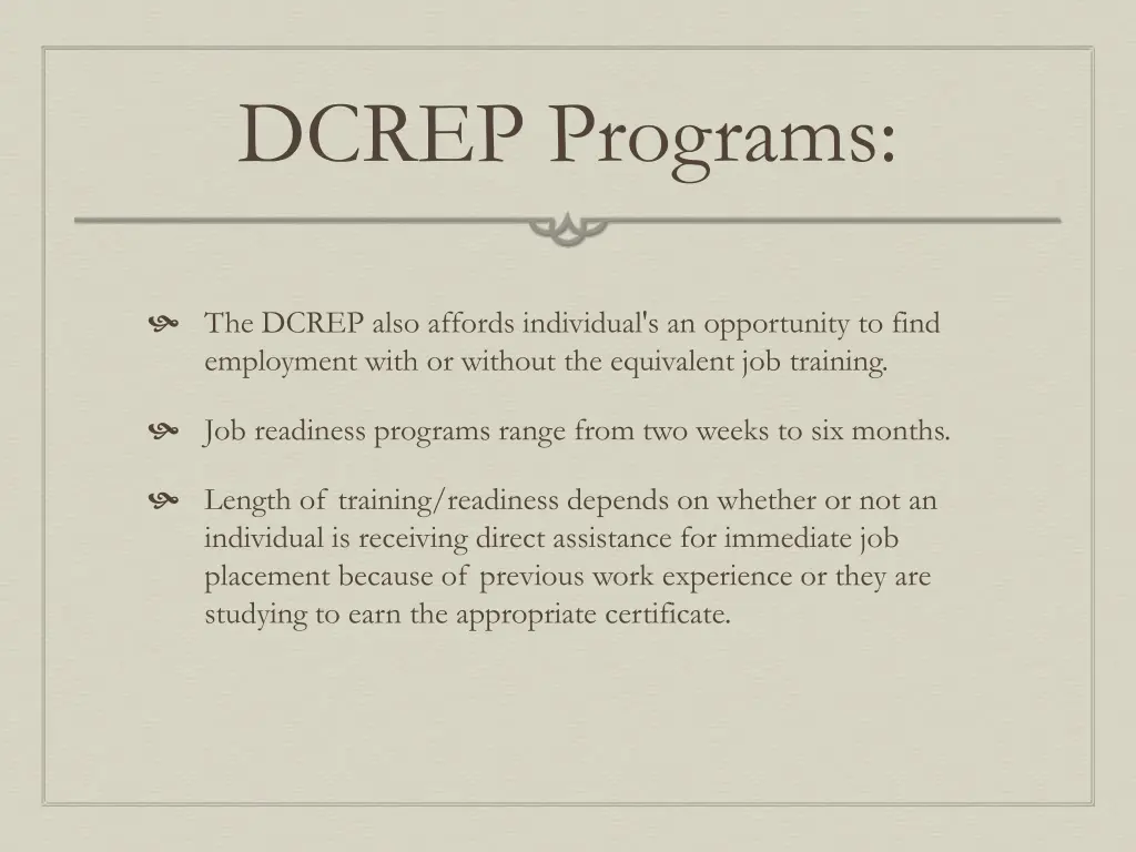 dcrep programs