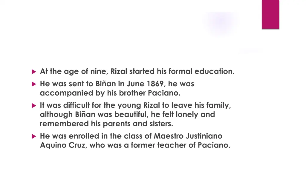 at the age of nine rizal started his formal