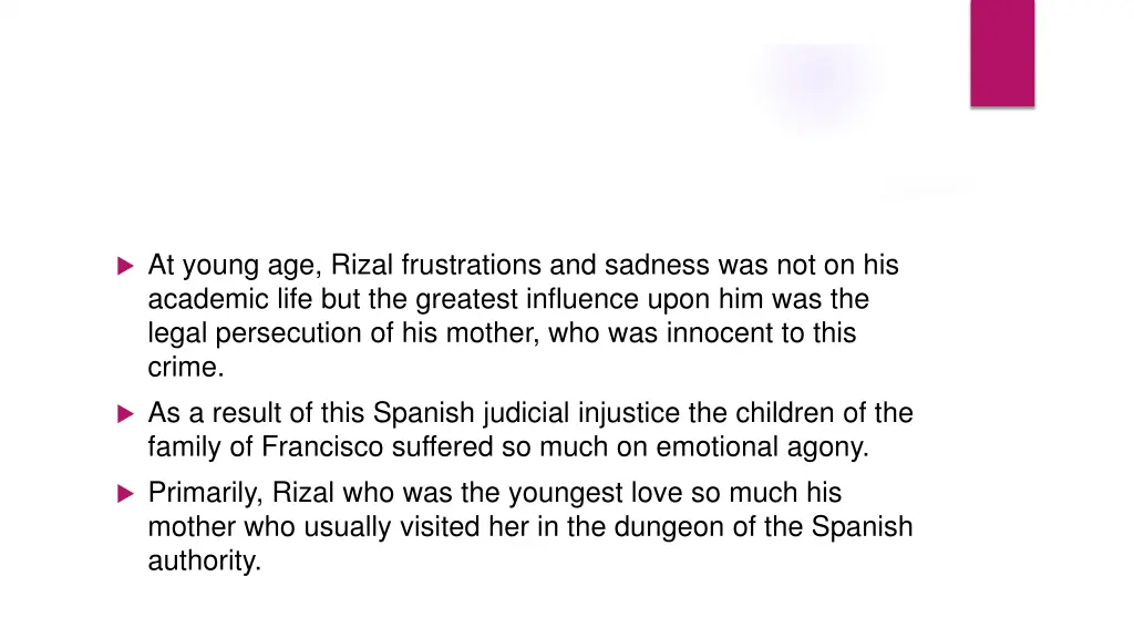 at young age rizal frustrations and sadness