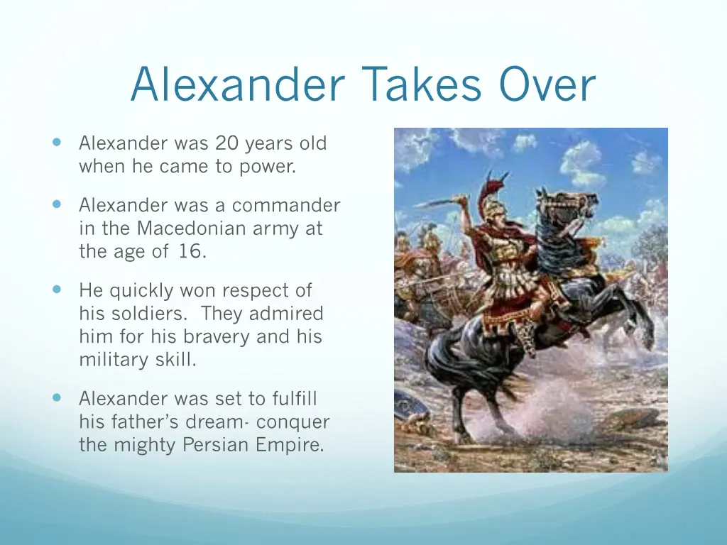 alexander takes over