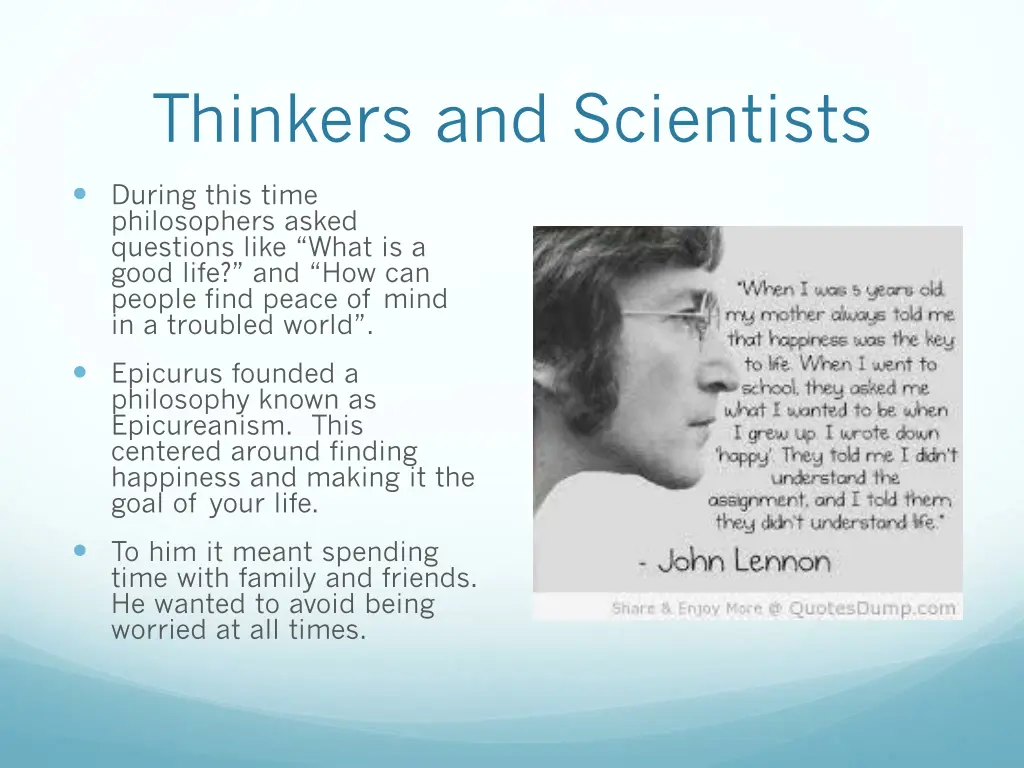 thinkers and scientists