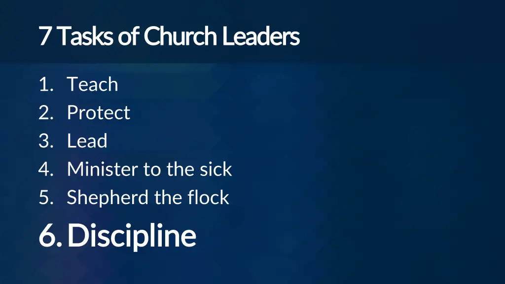 7 tasks of church leaders 7 tasks of church 5